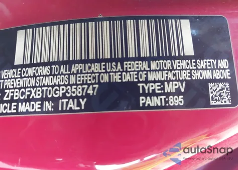 2016 Fiat 500X Easy из США, поврежденный, VIN ZFBCFXBT0GP358747